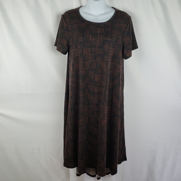 LulaRoe Simply Comfortable Dress S Brown Black - Picture 1 of 8